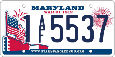 MD license plate 1AF5537