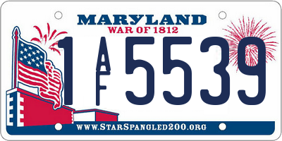 MD license plate 1AF5539