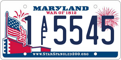 MD license plate 1AF5545