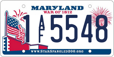 MD license plate 1AF5548