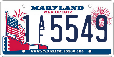 MD license plate 1AF5549