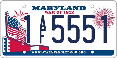 MD license plate 1AF5551