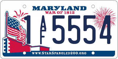 MD license plate 1AF5554