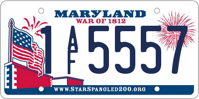 MD license plate 1AF5557