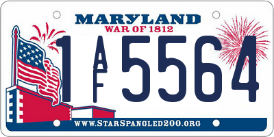 MD license plate 1AF5564