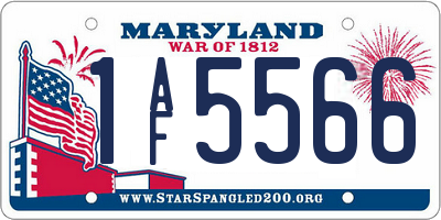 MD license plate 1AF5566