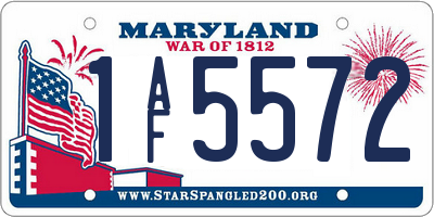 MD license plate 1AF5572