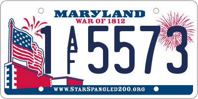 MD license plate 1AF5573