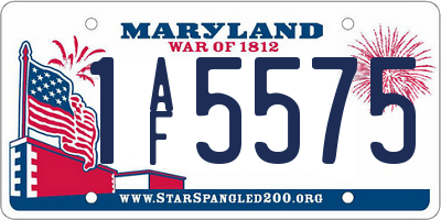 MD license plate 1AF5575