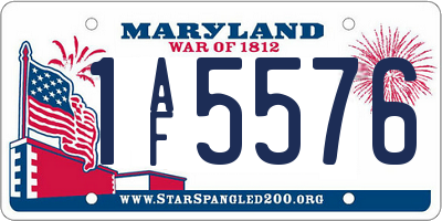MD license plate 1AF5576