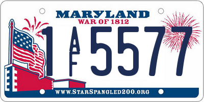 MD license plate 1AF5577