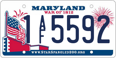 MD license plate 1AF5592