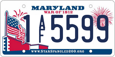 MD license plate 1AF5599