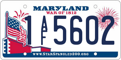 MD license plate 1AF5602
