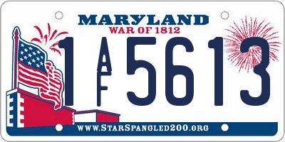 MD license plate 1AF5613