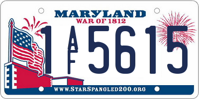 MD license plate 1AF5615