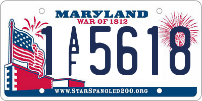 MD license plate 1AF5618