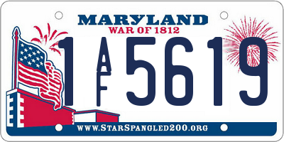 MD license plate 1AF5619
