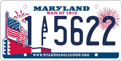 MD license plate 1AF5622