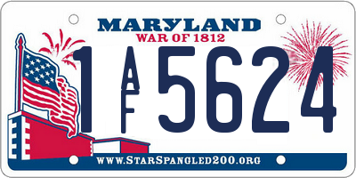 MD license plate 1AF5624