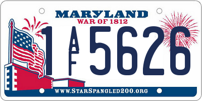 MD license plate 1AF5626