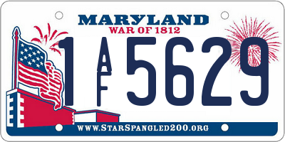 MD license plate 1AF5629