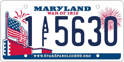 MD license plate 1AF5630