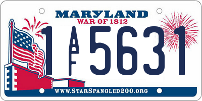 MD license plate 1AF5631