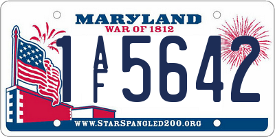 MD license plate 1AF5642