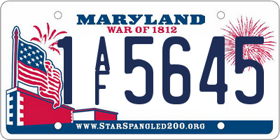 MD license plate 1AF5645