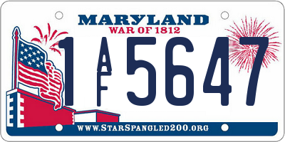 MD license plate 1AF5647