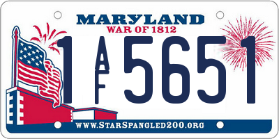 MD license plate 1AF5651