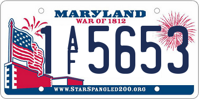 MD license plate 1AF5653