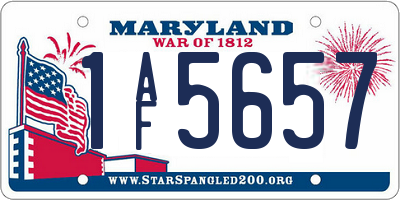 MD license plate 1AF5657