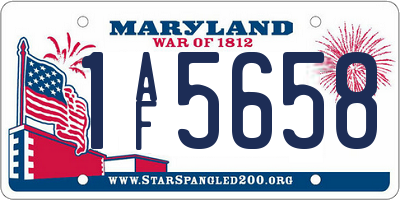 MD license plate 1AF5658