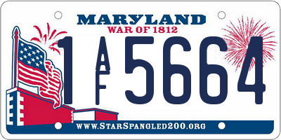 MD license plate 1AF5664