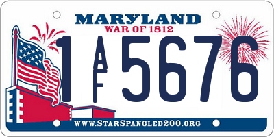 MD license plate 1AF5676