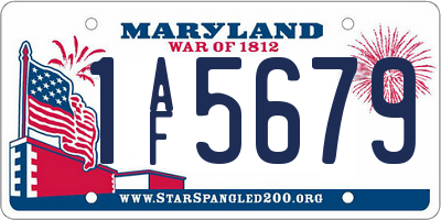 MD license plate 1AF5679