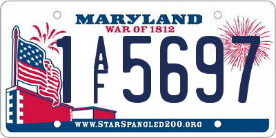 MD license plate 1AF5697