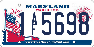 MD license plate 1AF5698