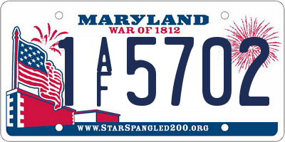 MD license plate 1AF5702