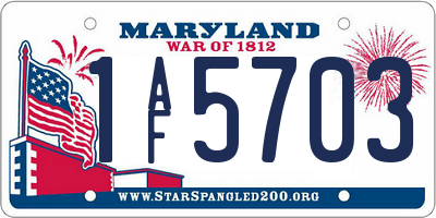 MD license plate 1AF5703