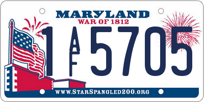 MD license plate 1AF5705