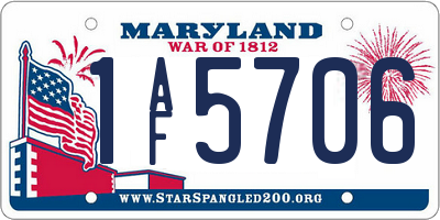 MD license plate 1AF5706