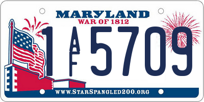 MD license plate 1AF5709