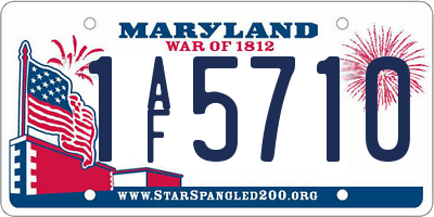 MD license plate 1AF5710
