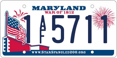 MD license plate 1AF5711