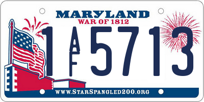 MD license plate 1AF5713