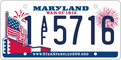 MD license plate 1AF5716