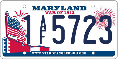 MD license plate 1AF5723